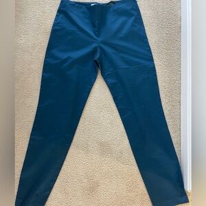 Trina Turk Blue Tapered Leg Side Sip Up Ankle Pants Size 2